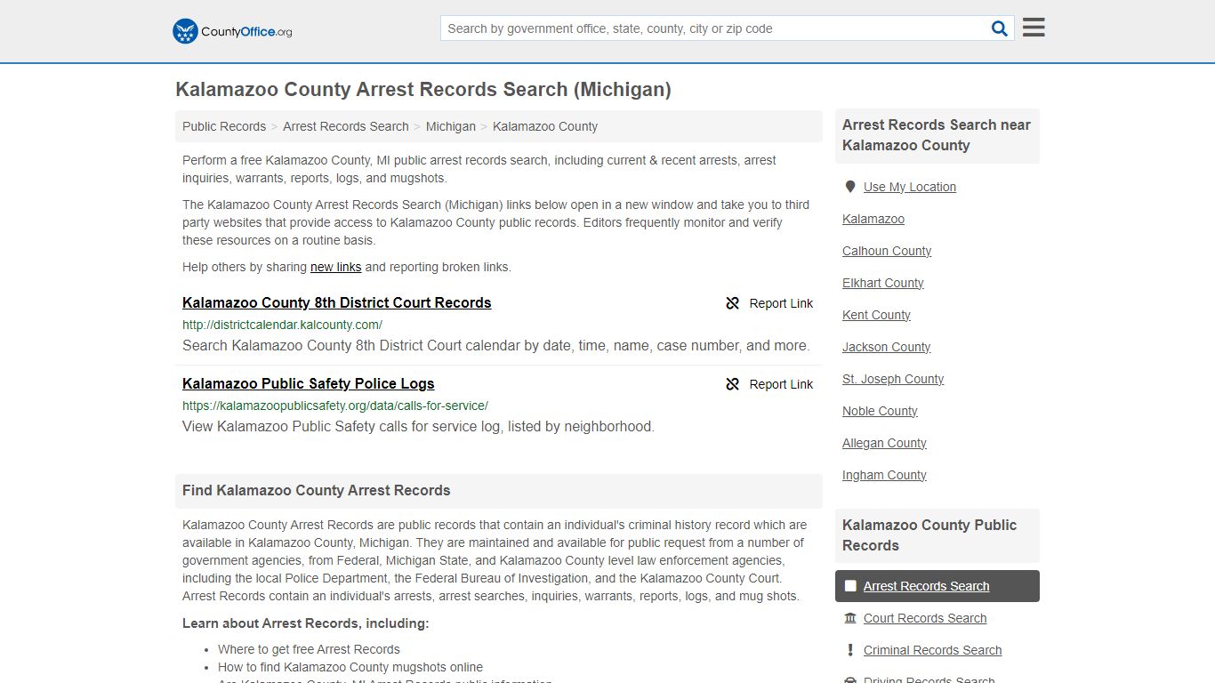 Arrest Records Search - Kalamazoo County, MI (Arrests & Mugshots)